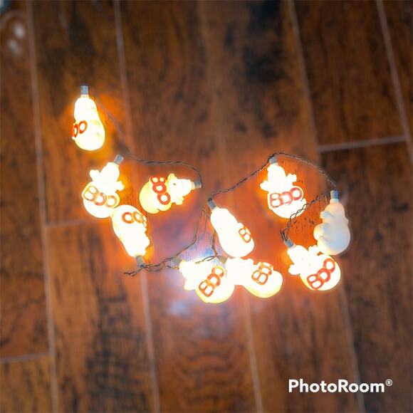 Vintage Halloween Ghost Boo indoor lights string of 10 - Blow mold inspired - Picture 2 of 4